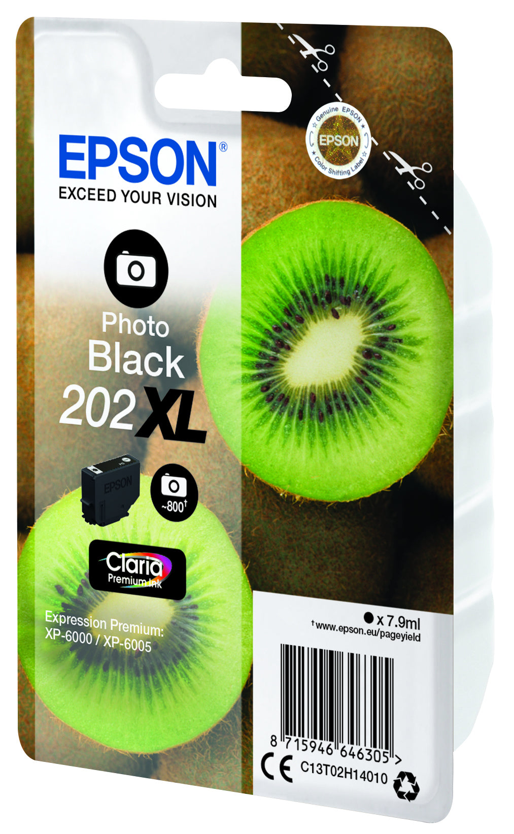 Epson 202XL Foto-Schwarz Tintenpatrone (Original) – 800 Seiten – für Expression Premium XP-6000/XP-6005