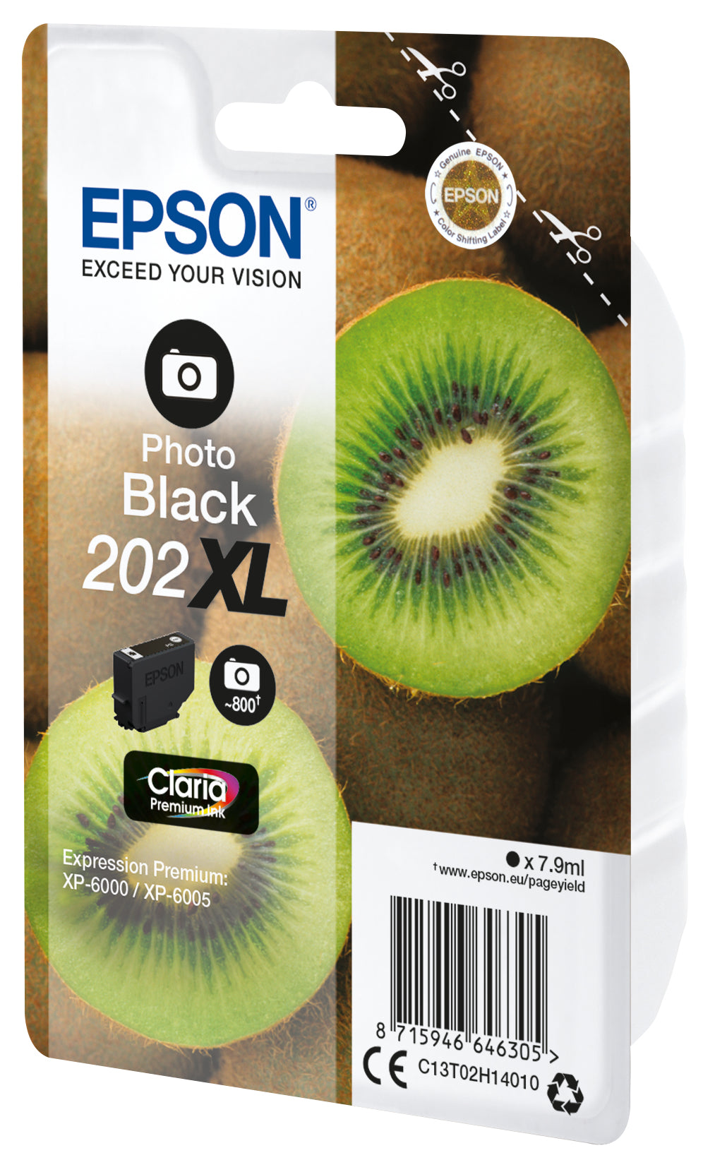 Epson 202XL Foto-Schwarz Tintenpatrone (Original) – 800 Seiten – für Expression Premium XP-6000/XP-6005