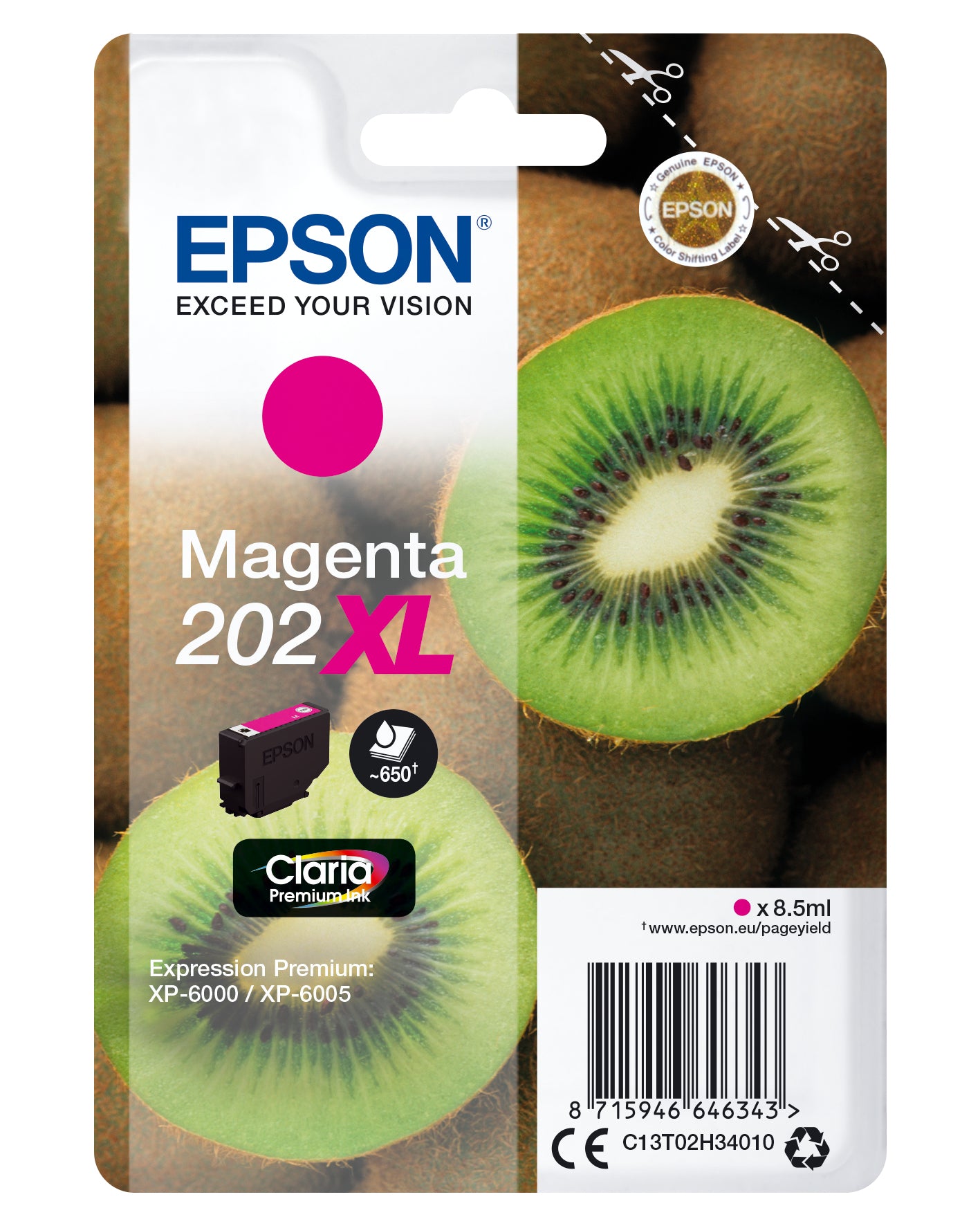 Epson Tintenpatrone 202XL, Magenta, 8,5 ml