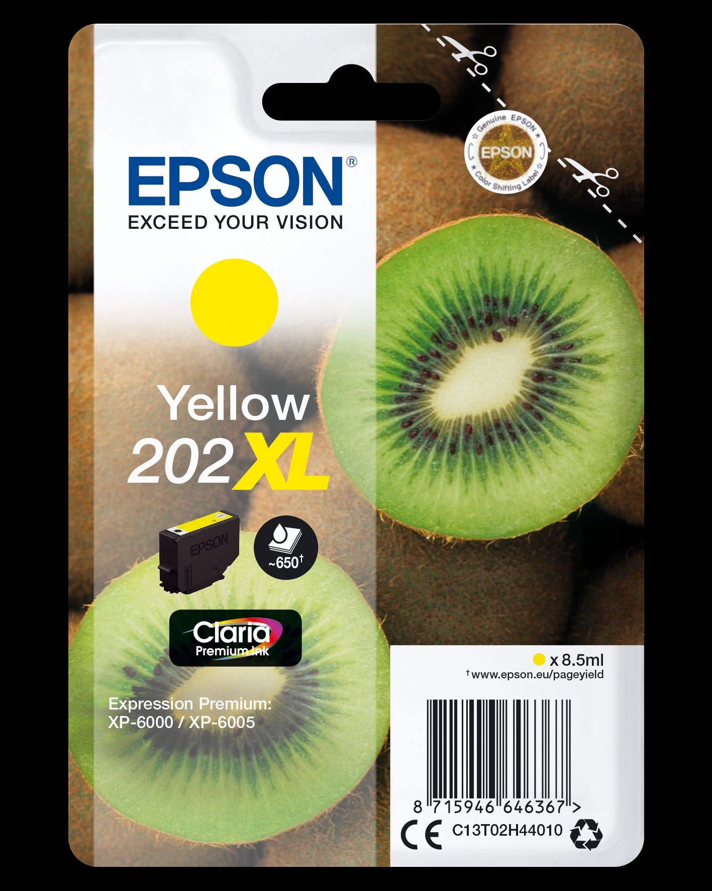 Epson Tintenpatrone 202XL, Gelb, 8,5 ml