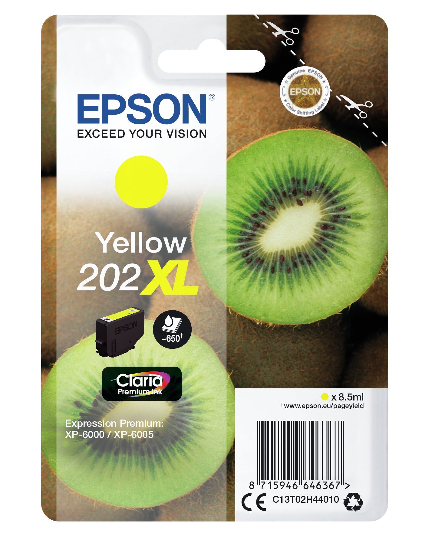 Epson Tintenpatrone 202XL, Gelb, 8,5 ml