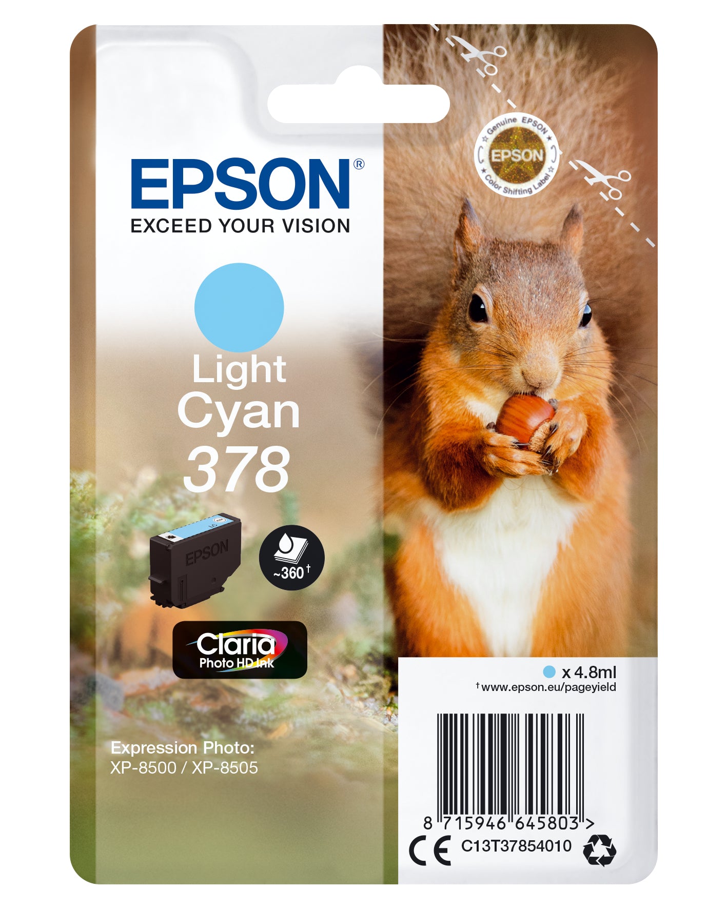 Epson Tintenpatrone 378, cyan, 360 Seiten