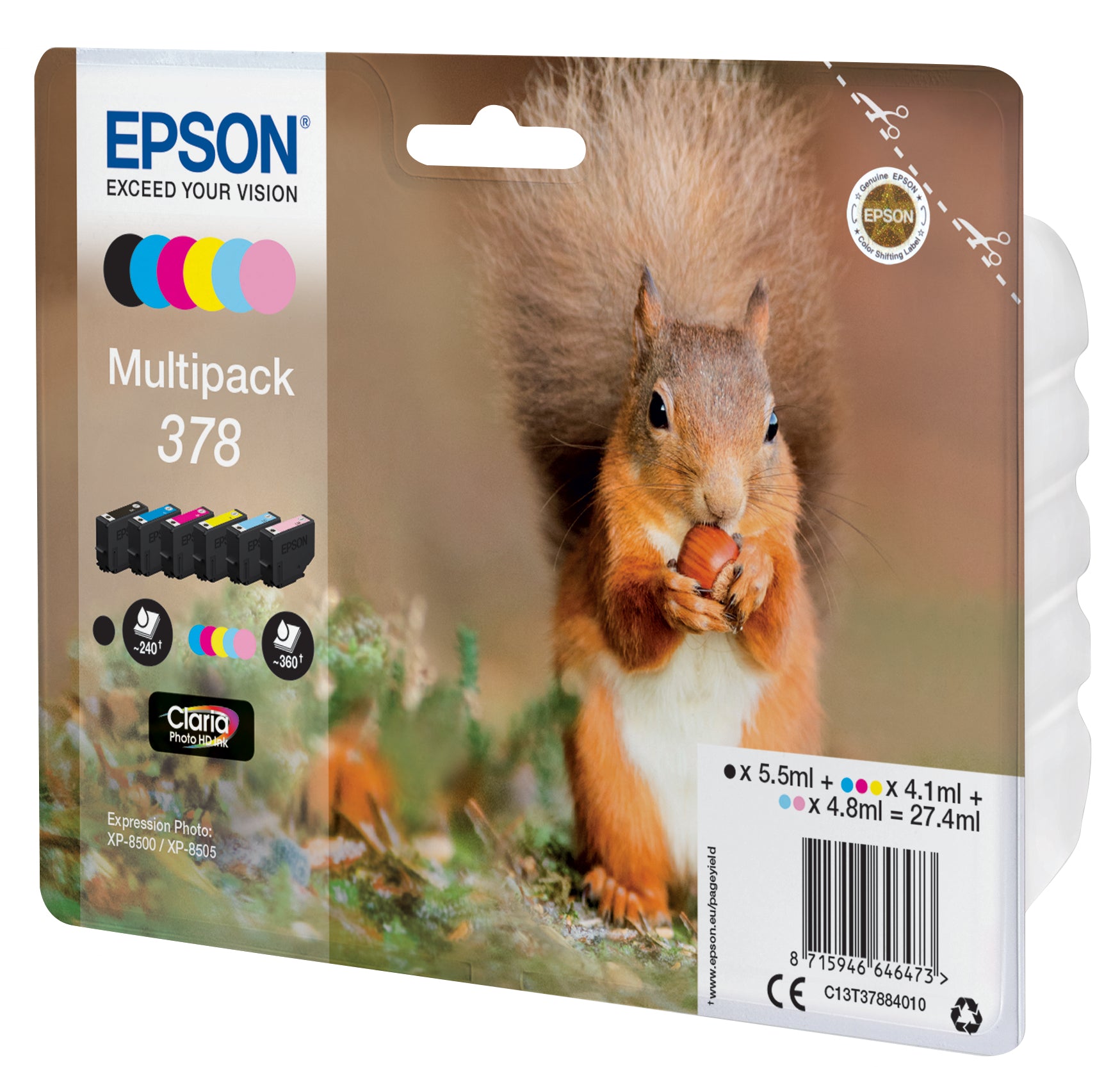 Epson Tintenpatronen – Multipack Tinte 378, 6 Farben, Claria Photo HD