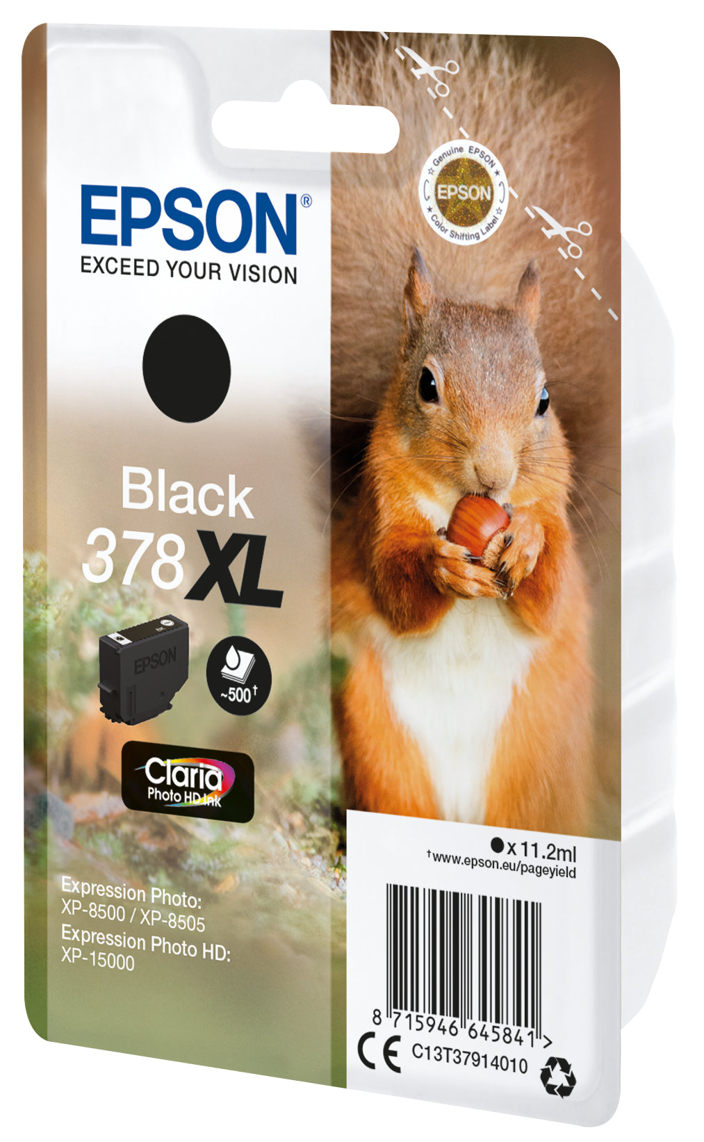 Epson 378XL Schwarz Tintenpatrone (Original) – 500 Seiten – für Expression Photo XP-8500/XP-15000