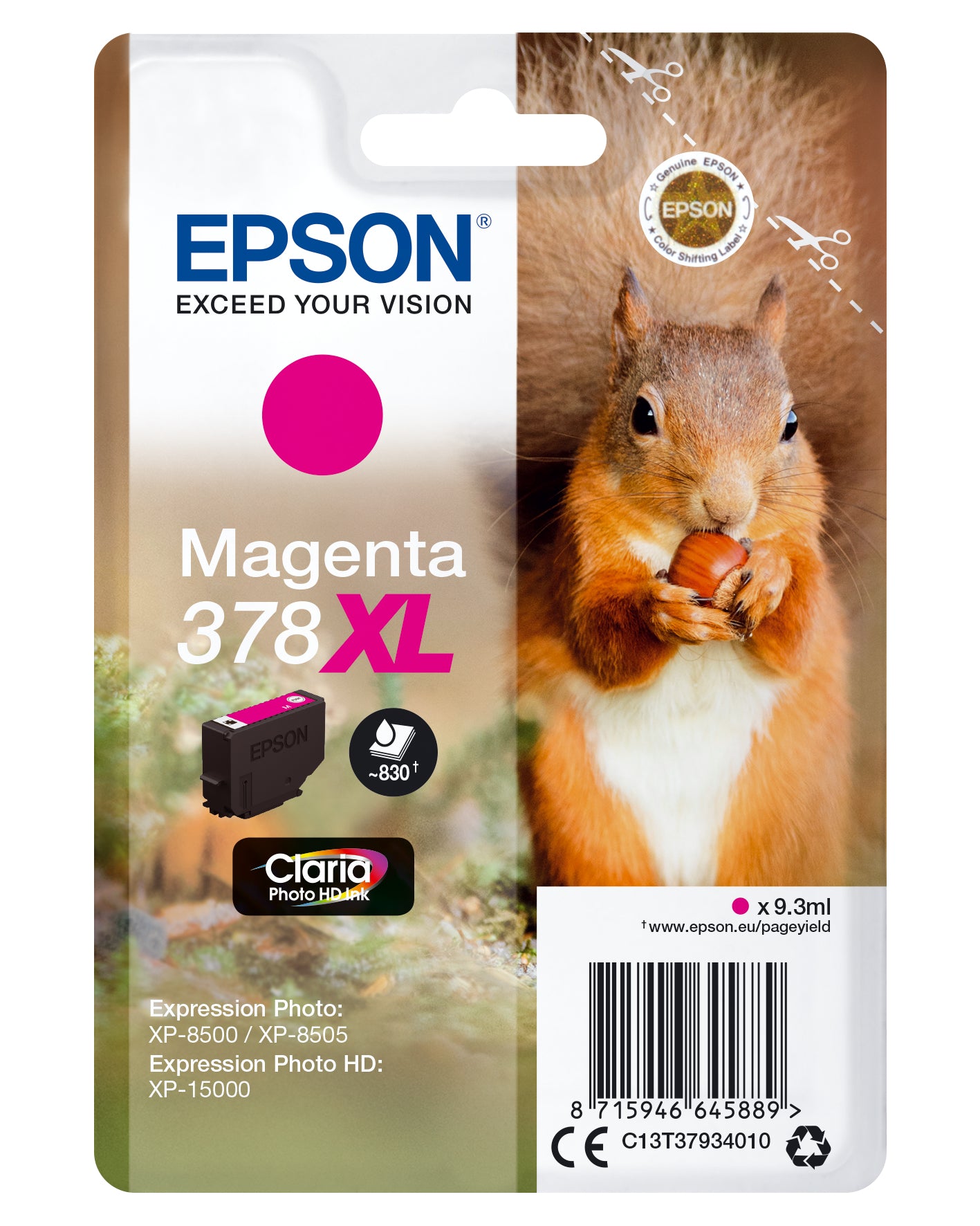Epson 378XL Magenta Tintenpatrone (Original) – für Expression Photo XP-8500, Expression Photo HD XP-15000