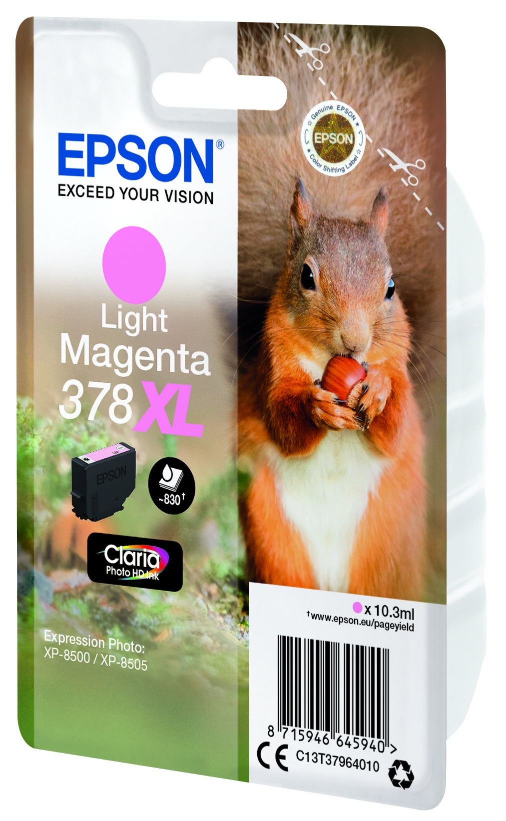 Epson 378XL Helle Magenta Tintenpatrone (Original) – 830 Seiten – für Expression Photo XP-8500/8505