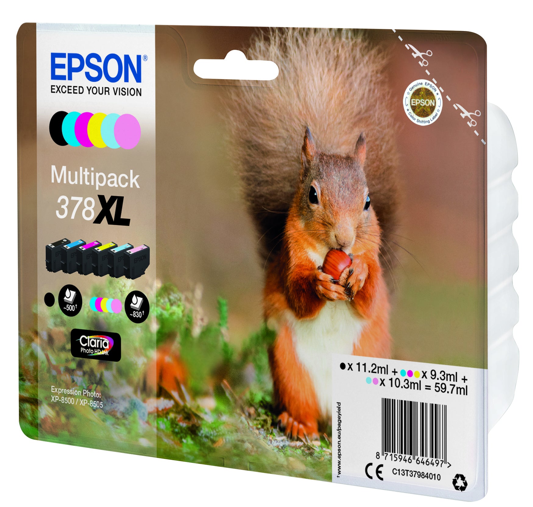Epson Tintenpatronen-Multipack 378XL (T379840), 6er-Pack, Original – für XP-8500, XP-8505