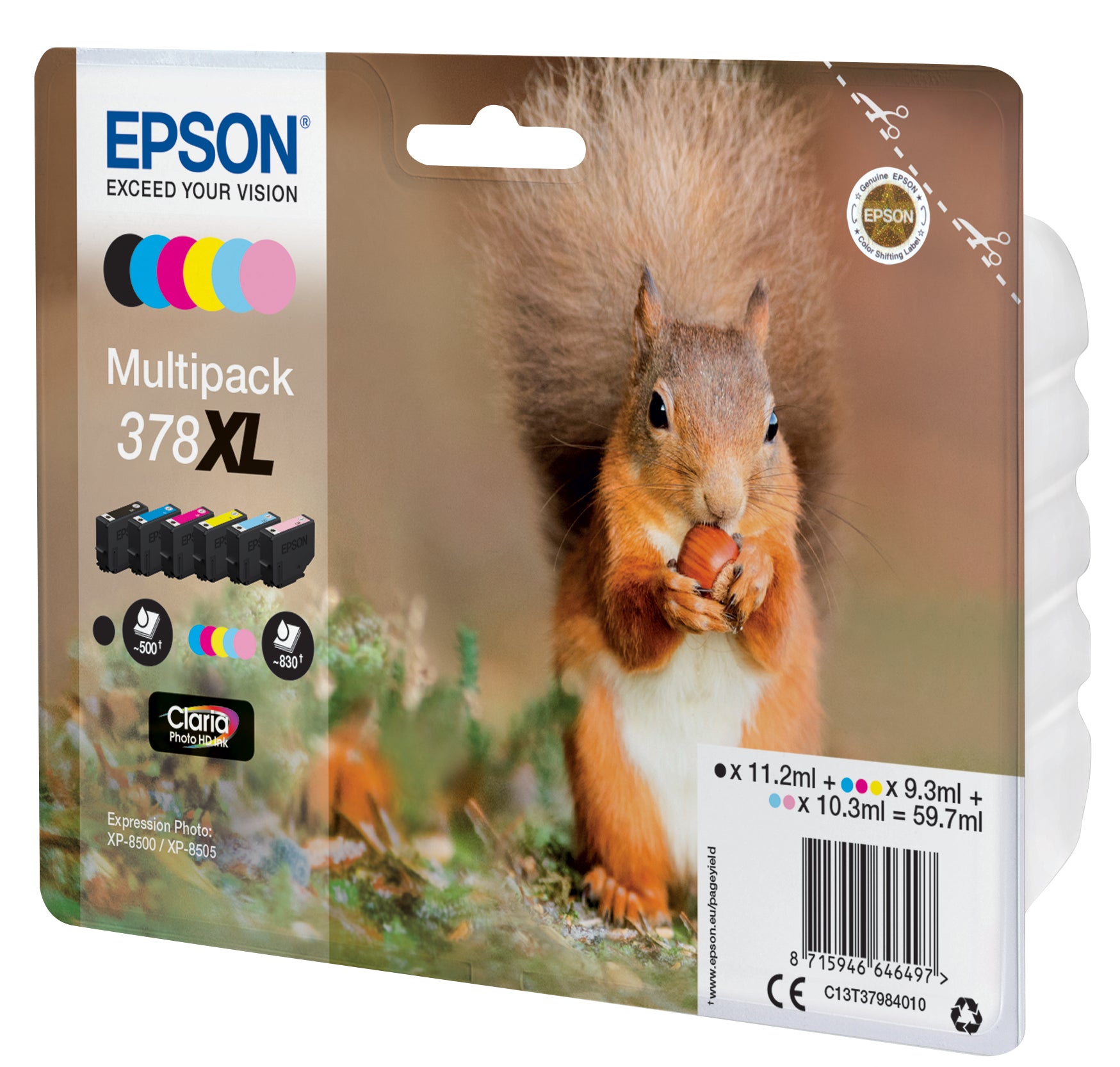 Epson Tintenpatronen-Multipack 378XL (T379840), 6er-Pack, Original – für XP-8500, XP-8505