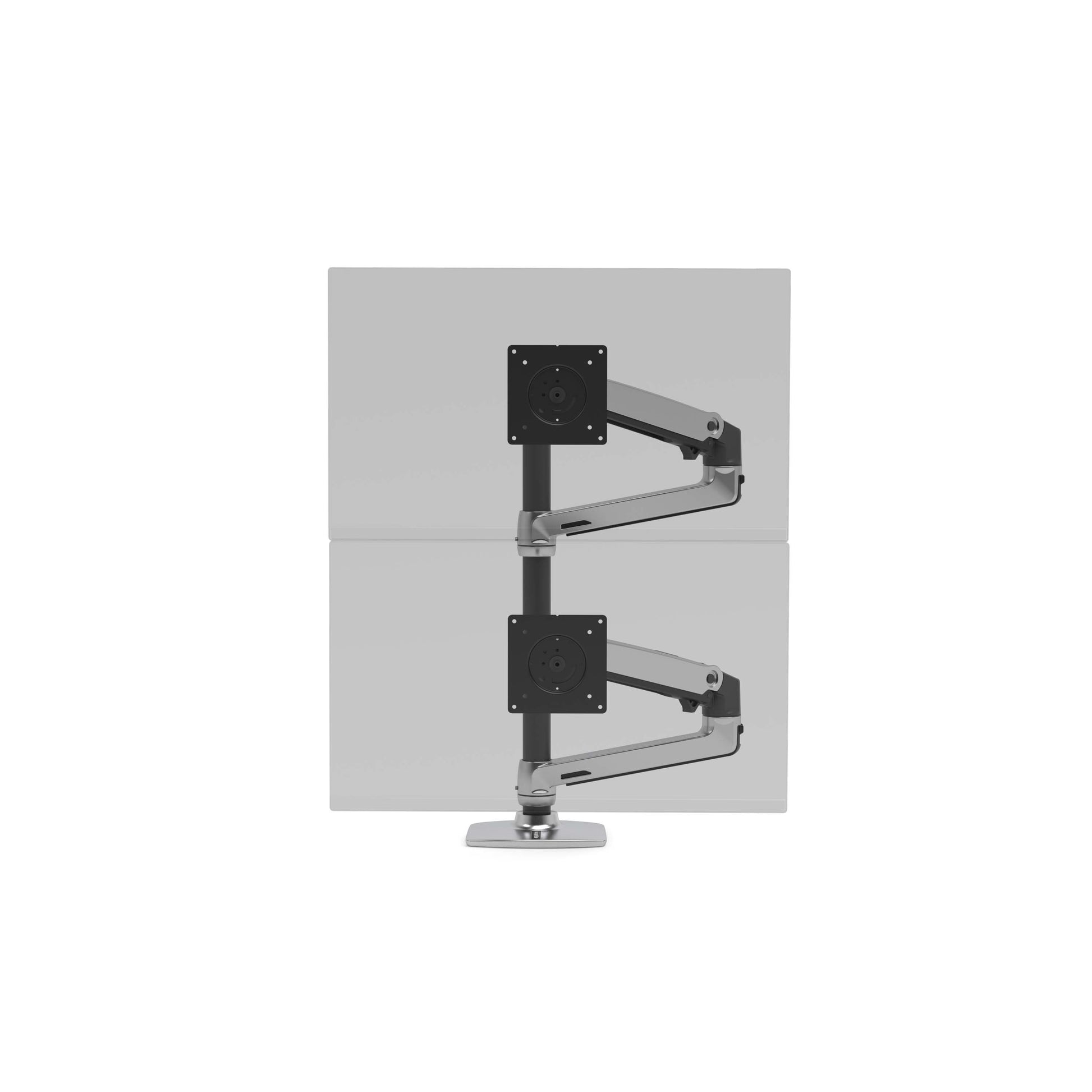 Ergotron LX Dual Stacking Arm – Monitorarm Tischhalterung – 2 Monitore – bis 40" – höhenverstellbar – Silber