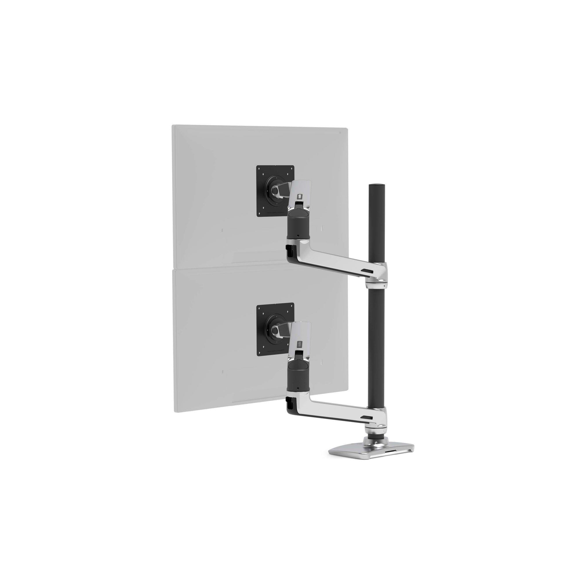 Ergotron LX Dual Stacking Arm – Monitorarm Tischhalterung – 2 Monitore – bis 40" – höhenverstellbar – Silber