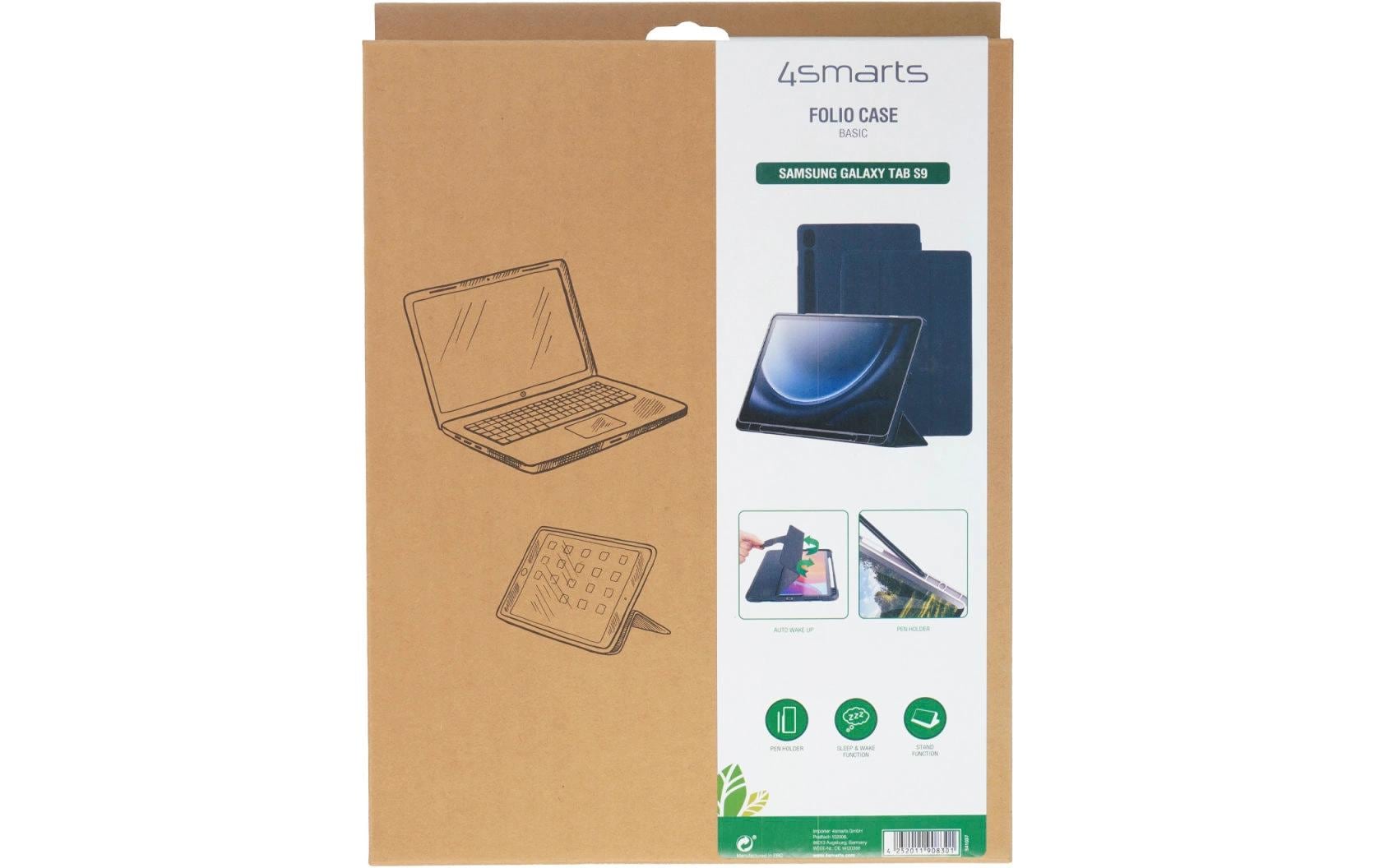 4smarts Tablet-Hülle für Galaxy Tab S9 Ultra, Galaxy Tab S10 Ultra 14,6" – Schwarz