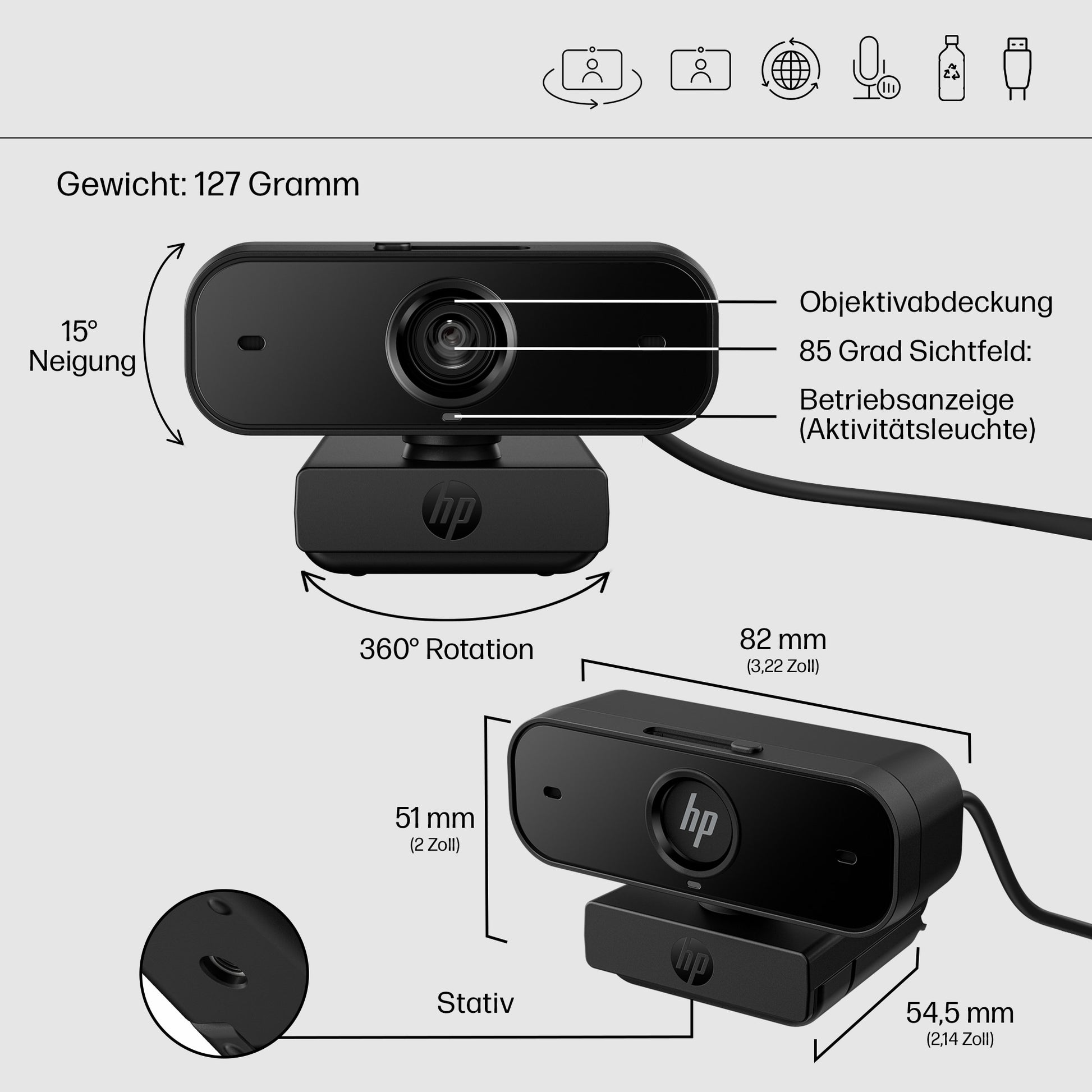 HP 435 – Webcam – Full HD 1080p, 360°