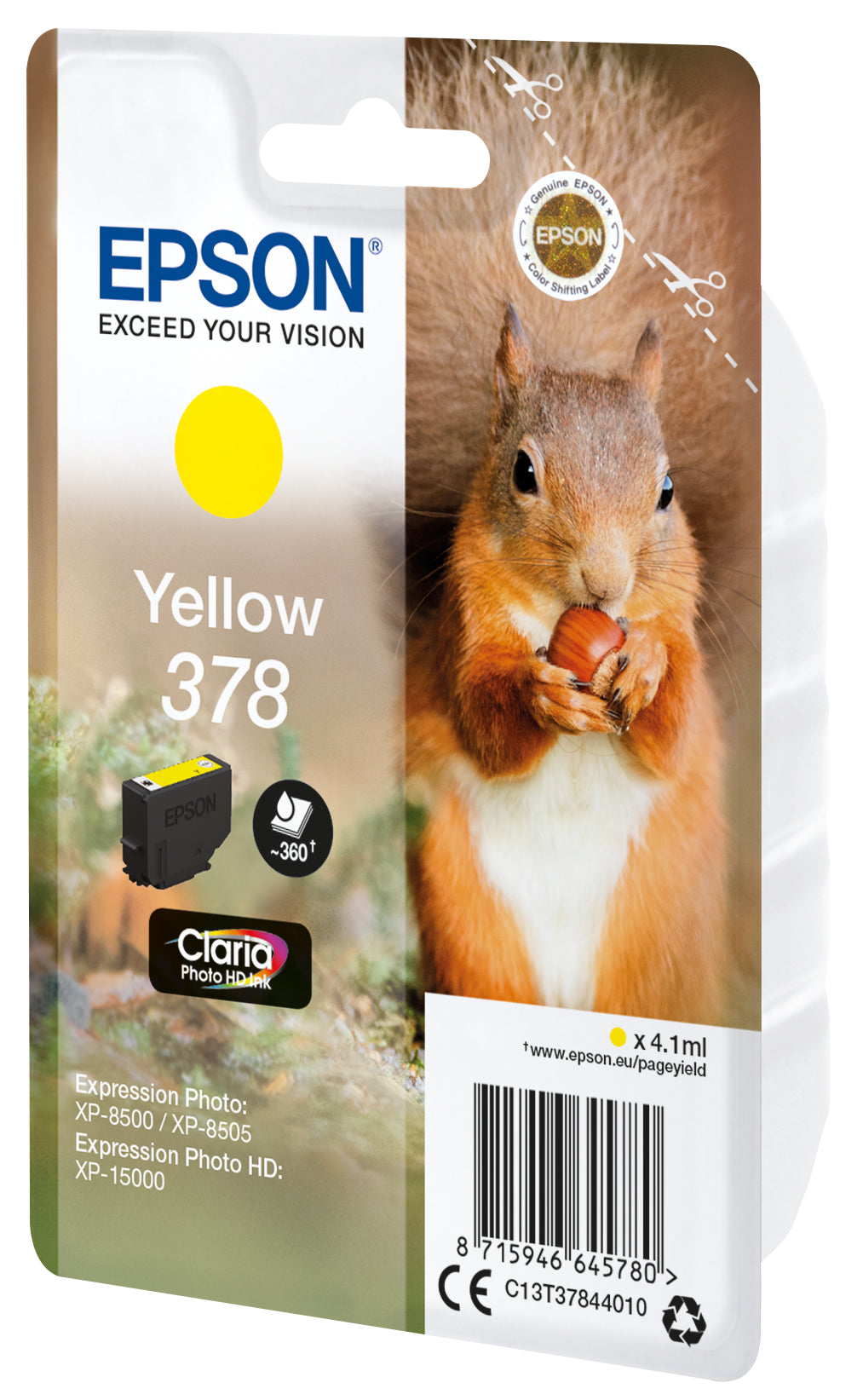 Epson 378 Gelbe Tintenpatrone (Original) – 360 Seiten – für Expression Photo XP-8500/XP-15000