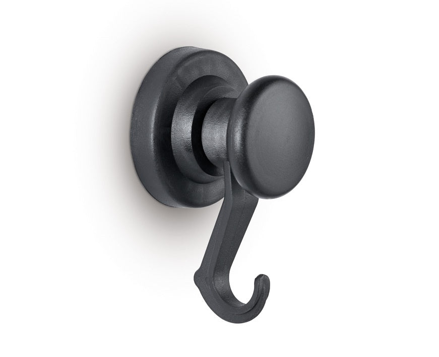 MAUL Magnet mit Karussell-Haken – ABS-Kunststoff, schwarz – 1er-Pack