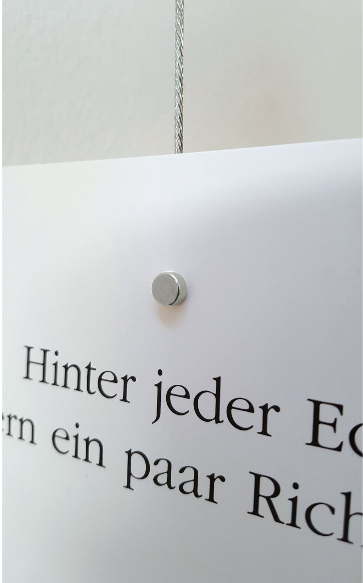 MAUL Runder Scheibenmagnet – hellsilber – Ø 10 × 3 mm, 10 Stück, Nickel