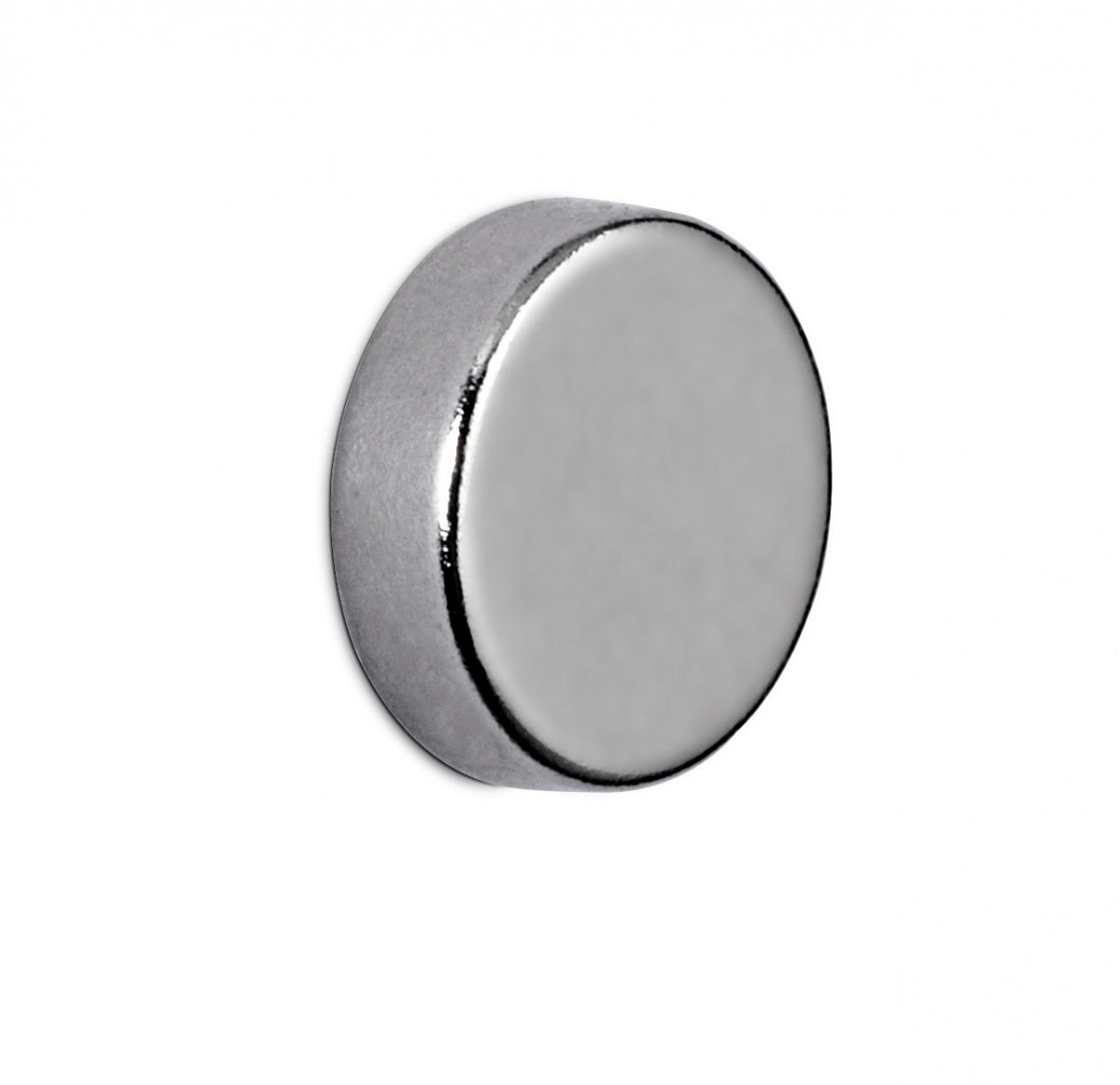 MAUL Runder Scheibenmagnet – hellsilber – Ø 10 × 3 mm, 10 Stück, Nickel