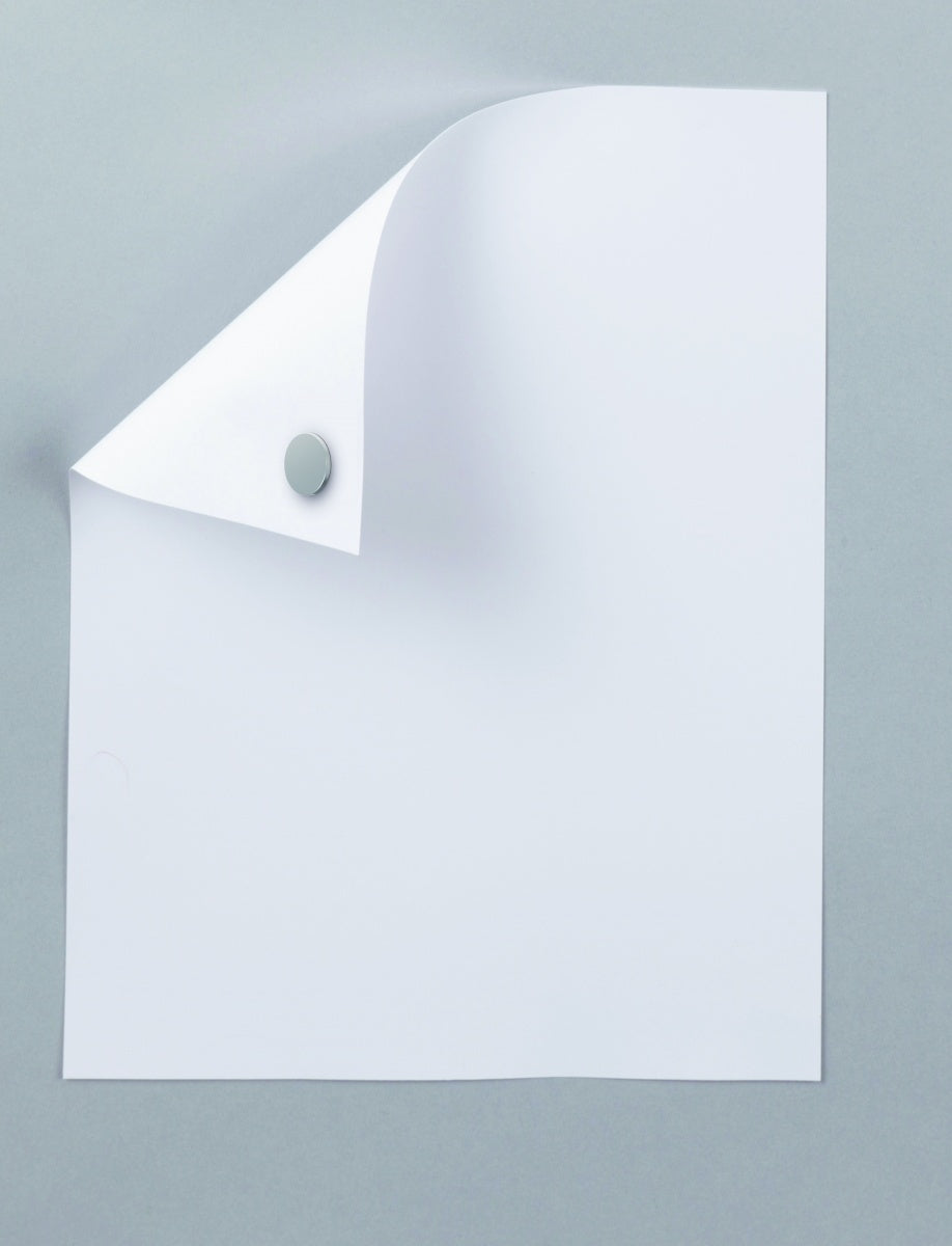 MAUL Selbstklebender Rundmagnet – hellsilber – Ø 10 mm, H 1 mm, 20 Stück