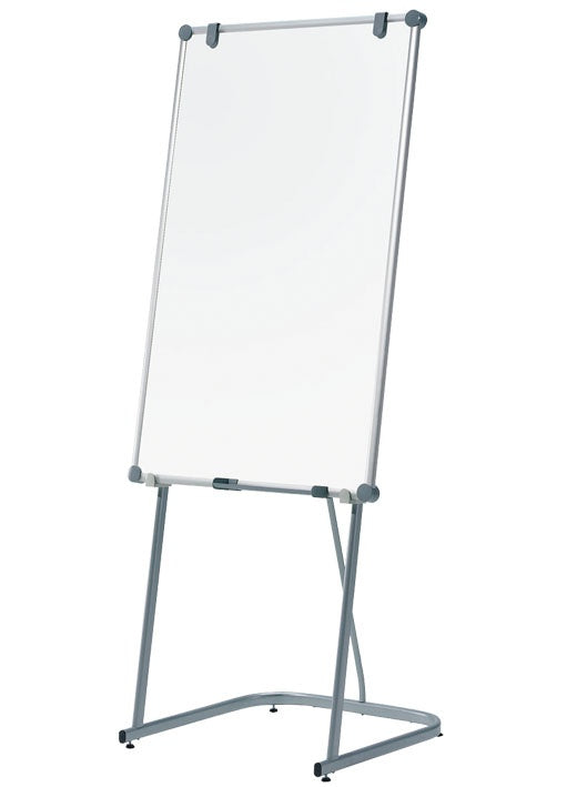MAUL Whiteboard – 120 × 75 cm, Kunststoff, magnetisch, Alu-Rahmen, mobil, inkl. Ablegeschale