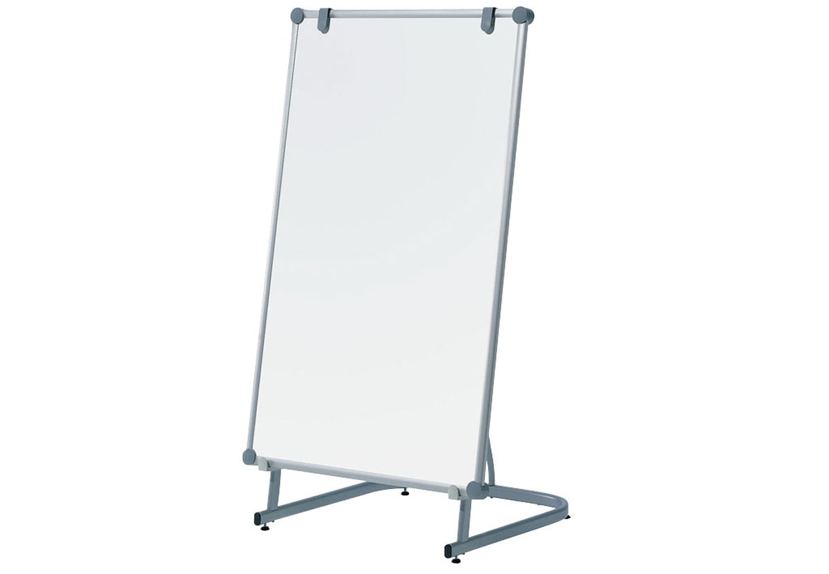 MAUL Whiteboard – 120 × 75 cm, Kunststoff, magnetisch, Alu-Rahmen, mobil, inkl. Ablegeschale