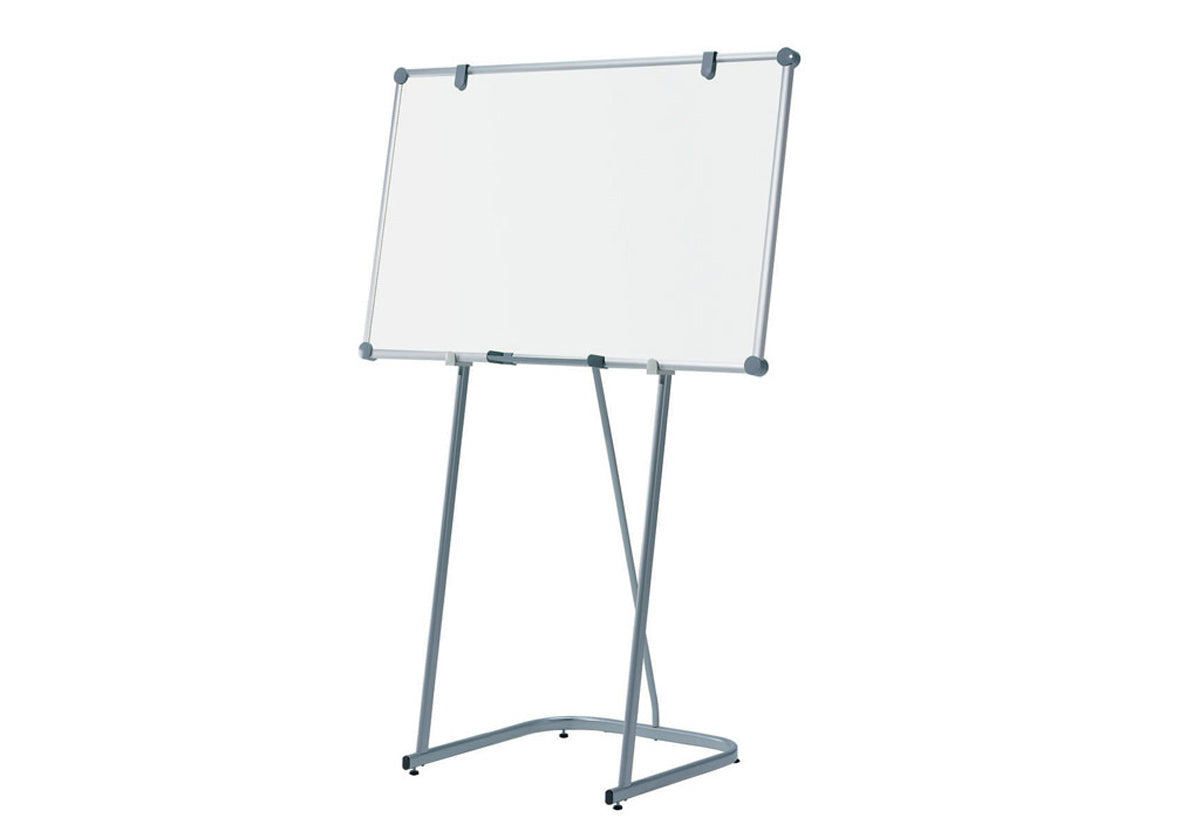 MAUL Whiteboard – 120 × 75 cm, Kunststoff, magnetisch, Alu-Rahmen, mobil, inkl. Ablegeschale