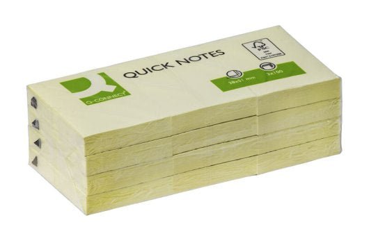 Q-Connect Haftnotizen – 51×38 mm – gelb, 12×100 Blatt