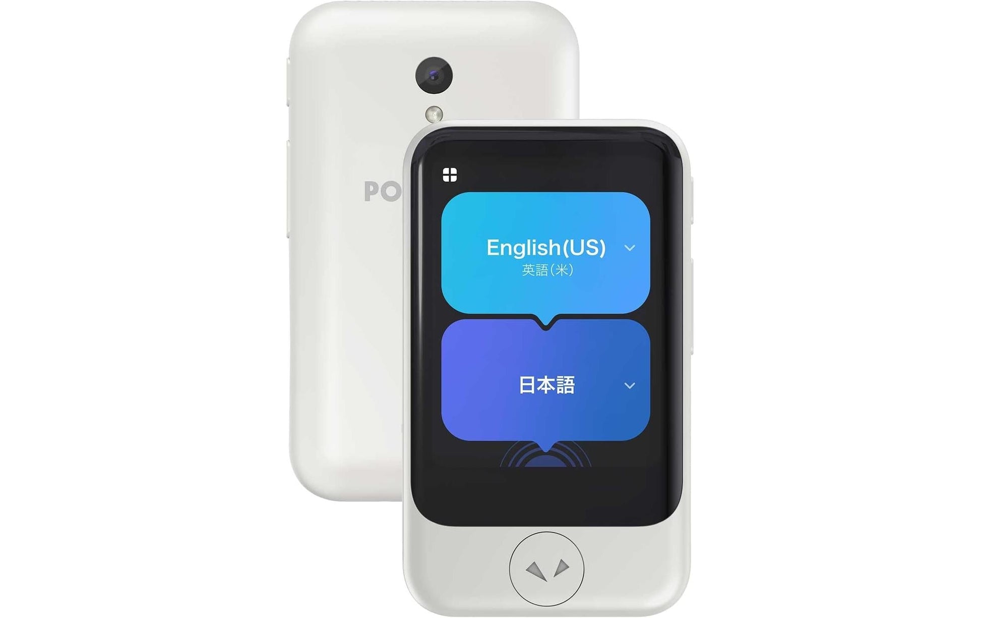 Pocketalk S2 – Sprach-/Kameraübersetzer, 1200 mAh Akku, Weiss
