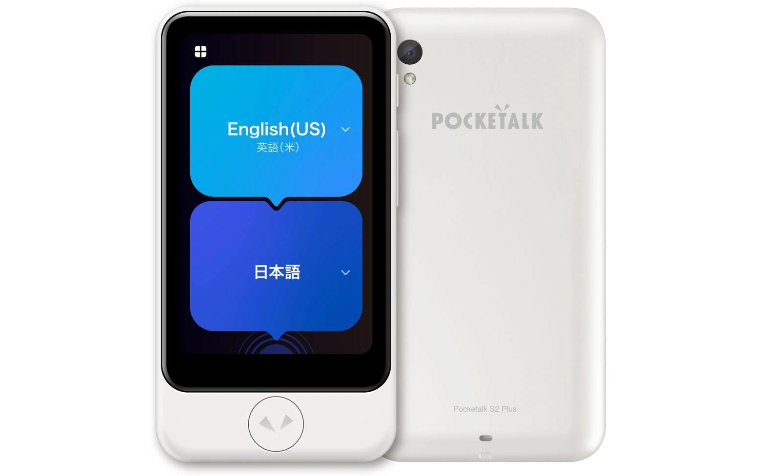 Pocketalk S2 Plus – Sprach-/Kameraübersetzer, 1550 mAh Akku, Weiss