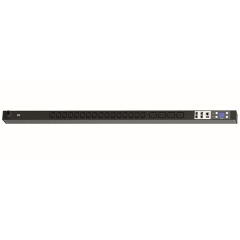 Bachmann Rack-PDU Metered, 1-phasig 3,7 kW, (16×C13 + 4×C19), Eingang CEE 16 A, 3 m – schwarz