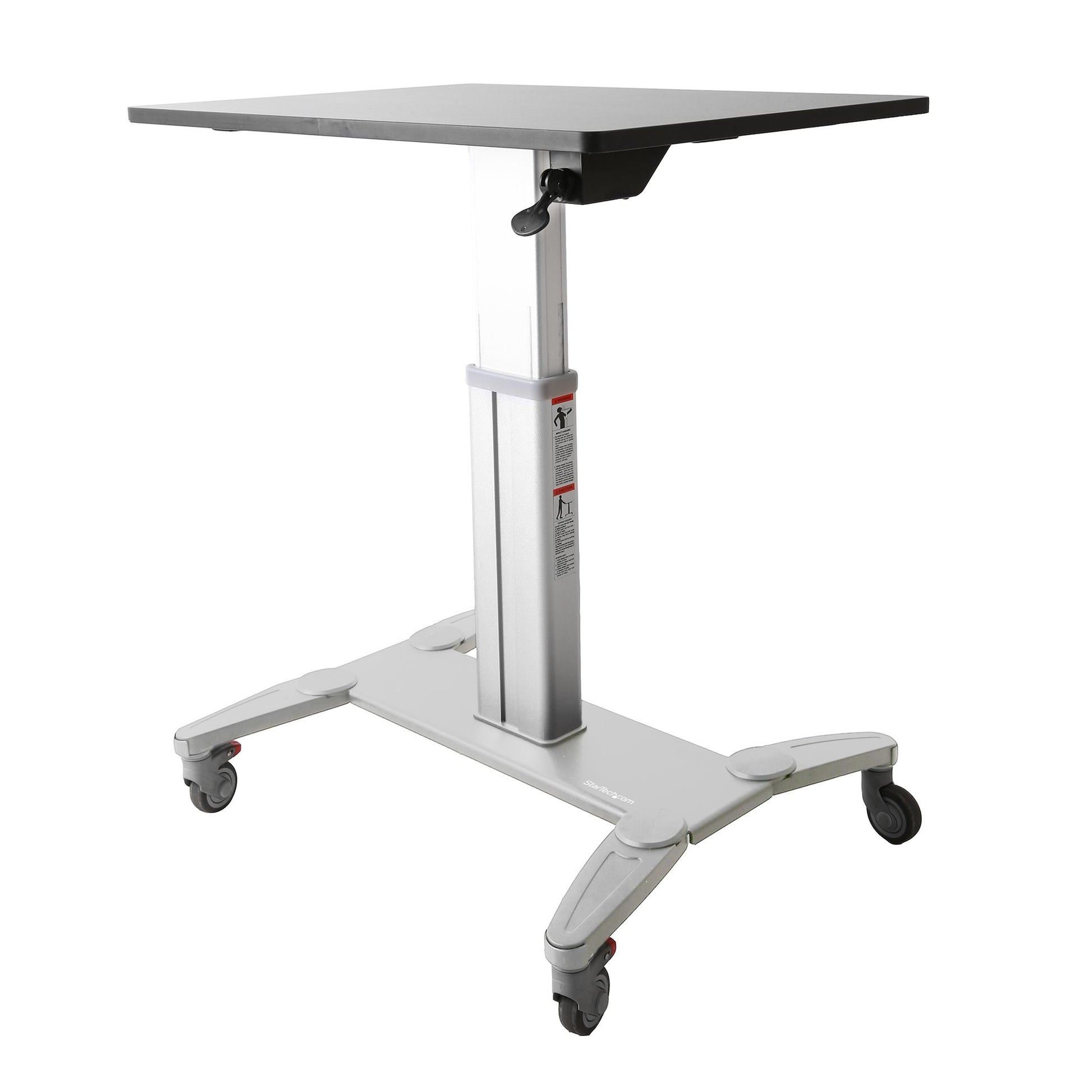 StarTech.com Mobiler Steh-Arbeitsplatz, höhenverstellbar 75–115 cm, 50 kg, schwarz/silber, für 1 Monitor