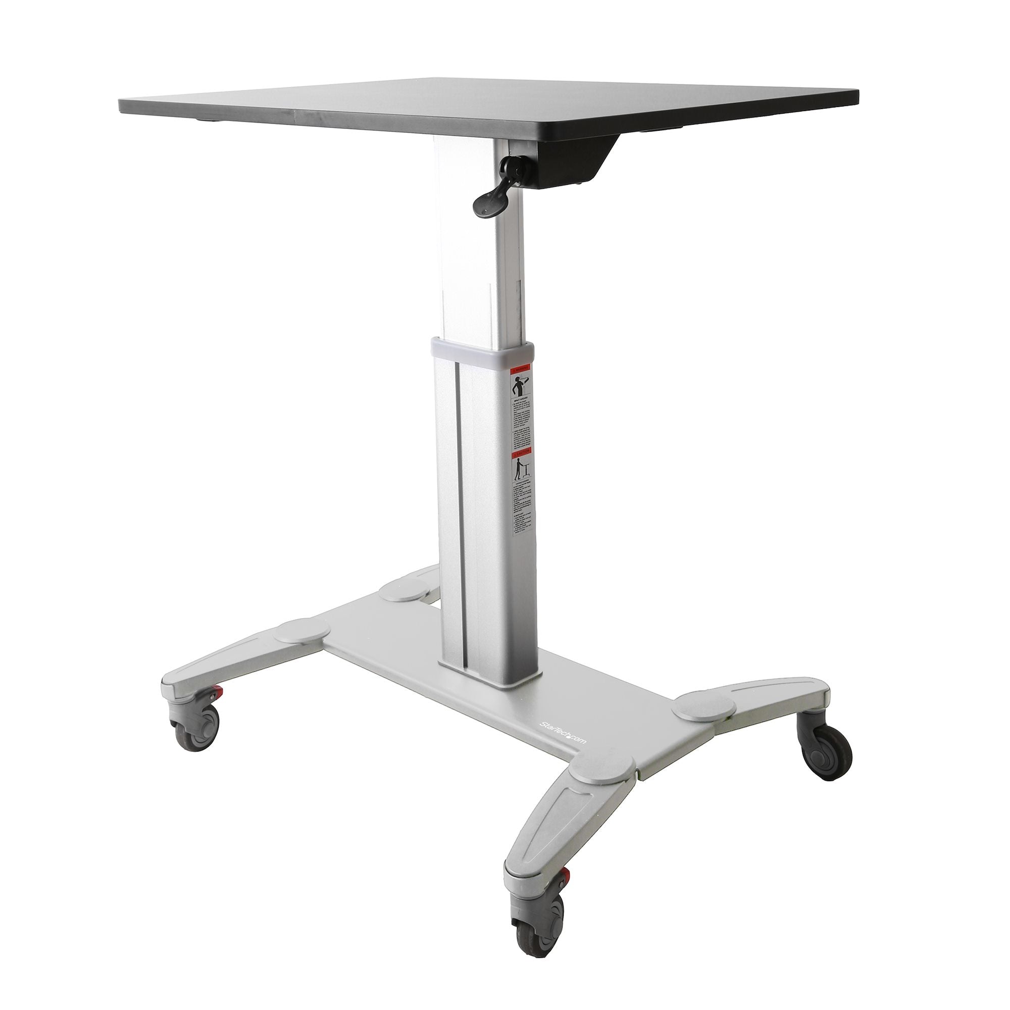 StarTech.com Mobiler Steh-Arbeitsplatz, höhenverstellbar 75–115 cm, 50 kg, schwarz/silber, für 1 Monitor
