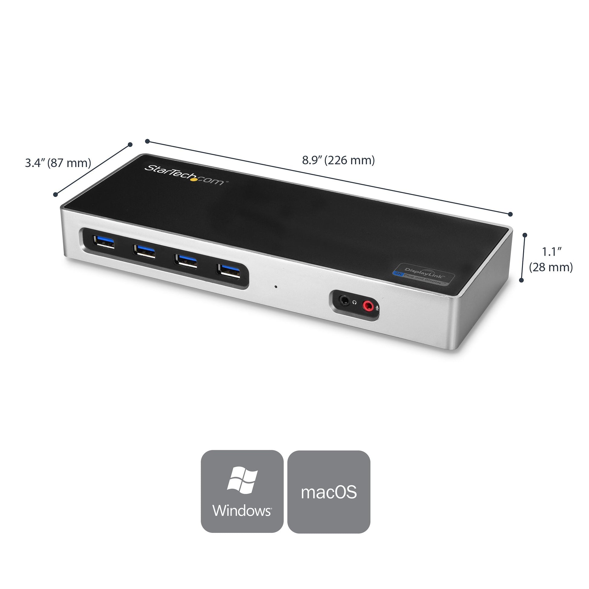 StarTech.com Dockingstation – USB-C, 2× DP, 2× HDMI, 6× USB-A, GbE, 3,5 mm Audio, für Windows/Mac