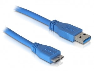 DeLOCK USB-A auf Micro-USB-B Kabel – USB 3.2 Gen 1 (5 Gbit/s) – 2 m – Goldstecker, Blau