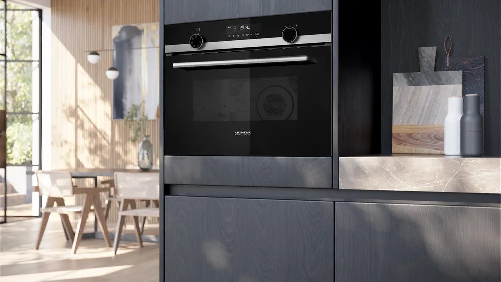 Siemens Einbau-Mikrowelle CM585AGS1 – 44 l, Grill & Heissluft, 900 W – schwarz/edelstahl