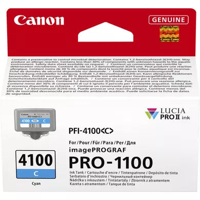 Canon PFI-4100 Cyan – Originalpatrone, 700 Seiten Reichweite