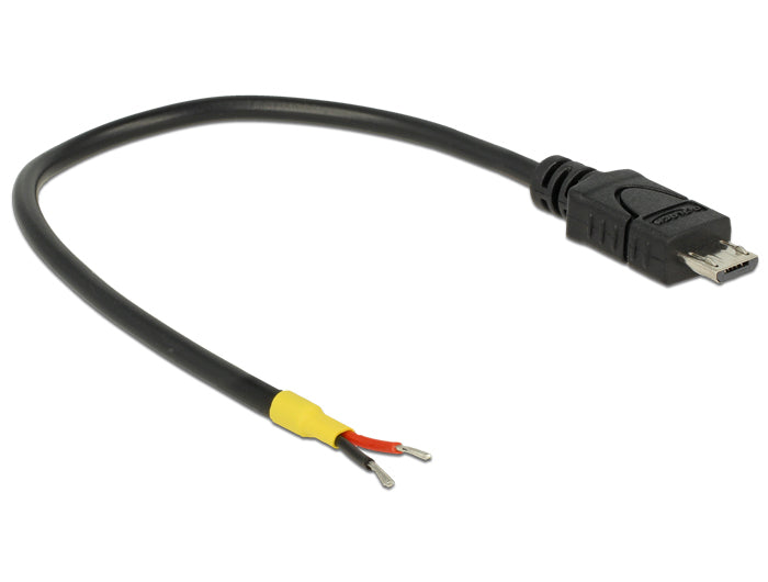 DeLOCK USB Micro-B Stromkabel – Micro-USB B–offen, 0,15 m, schwarz, für Raspberry Pi