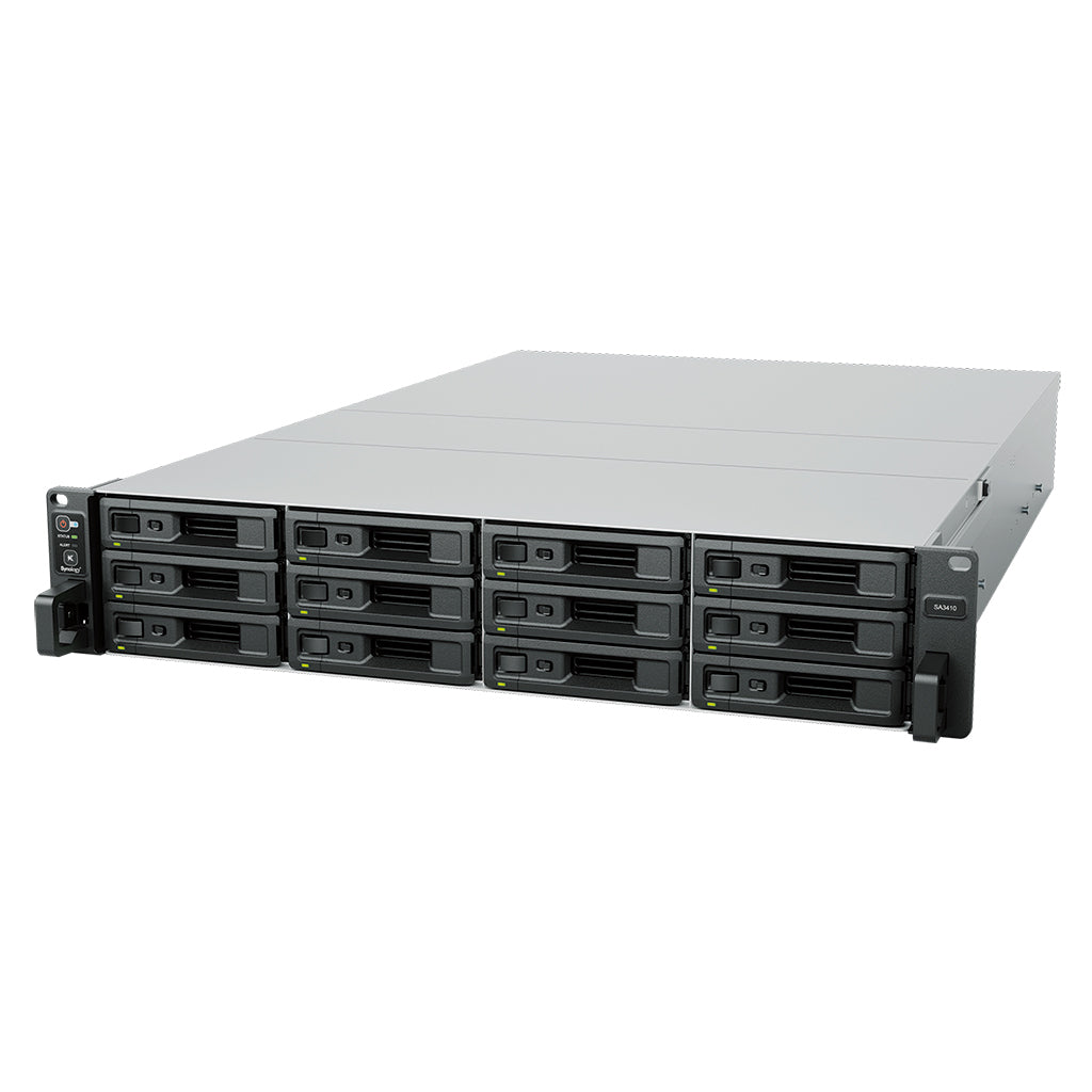 Synology SA3410 – 12-Bay Rack 2U NAS – Intel Xeon D-1541, 16 GB RAM, 10GbE, DSM