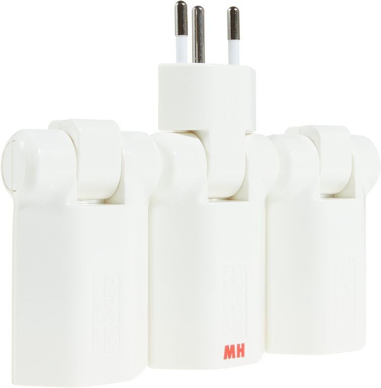 Max Hauri AG Max Hauri Steckdosenleiste, 3×T13, ohne Schalter, Eingang T12, klappbar 180°, Kinderschutz – weiss
