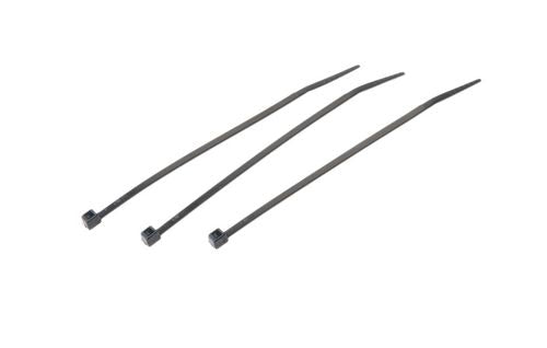 VR Technics Kabelbinder, 100×2,5 mm, 100er-Pack, Nylon, selbstverlöschend (UL94 V2), -35°C bis +85°C – schwarz