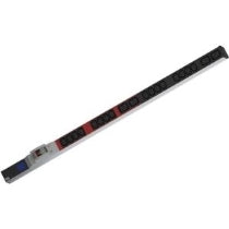 Bachmann Rack-PDU – 1U senkrecht, 36× IEC C13, 6× Schuko (Typ E/F), CEE 32A 3L+N+PE rot, 400 V, 3-phasig, 3 m