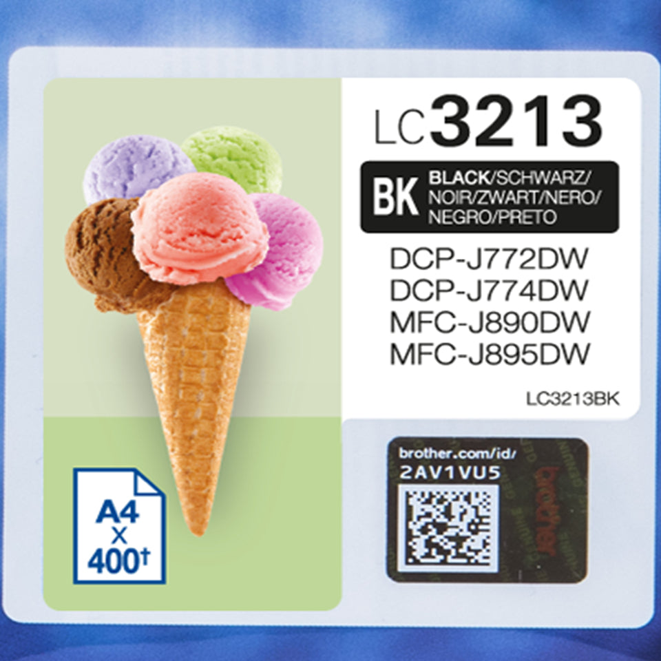 Brother LC-3213XL Schwarz Tintenpatrone (Original) – 400 Seiten – für DCP-J772DW/774DW, MCF-J890DW/895DW