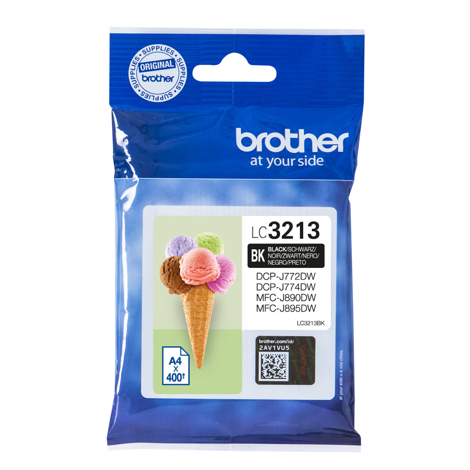 Brother LC-3213XL Schwarz Tintenpatrone (Original) – 400 Seiten – für DCP-J772DW/774DW, MCF-J890DW/895DW
