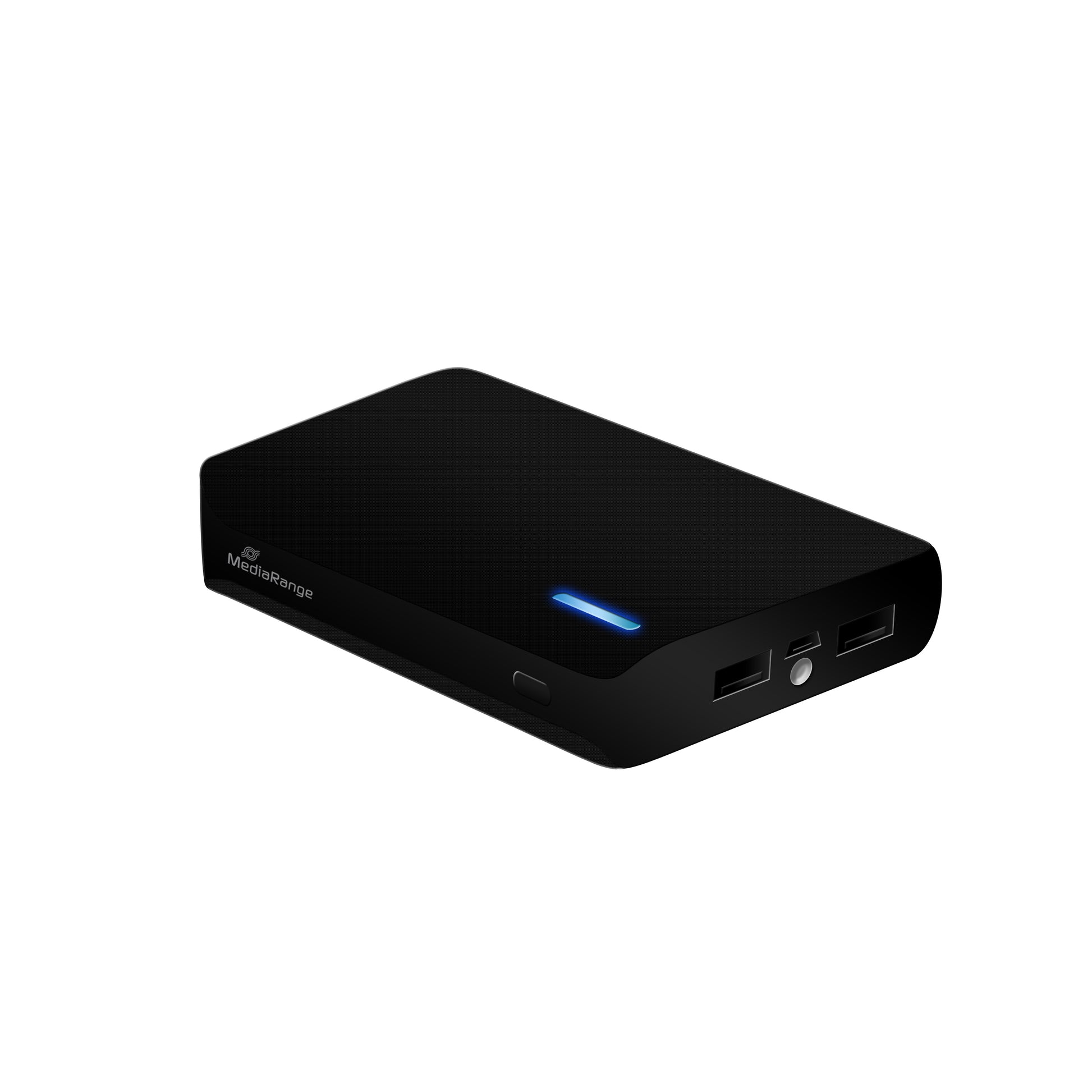 MediaRange Powerbank 8800 mAh, 2× USB-A, 15 W, Schwarz
