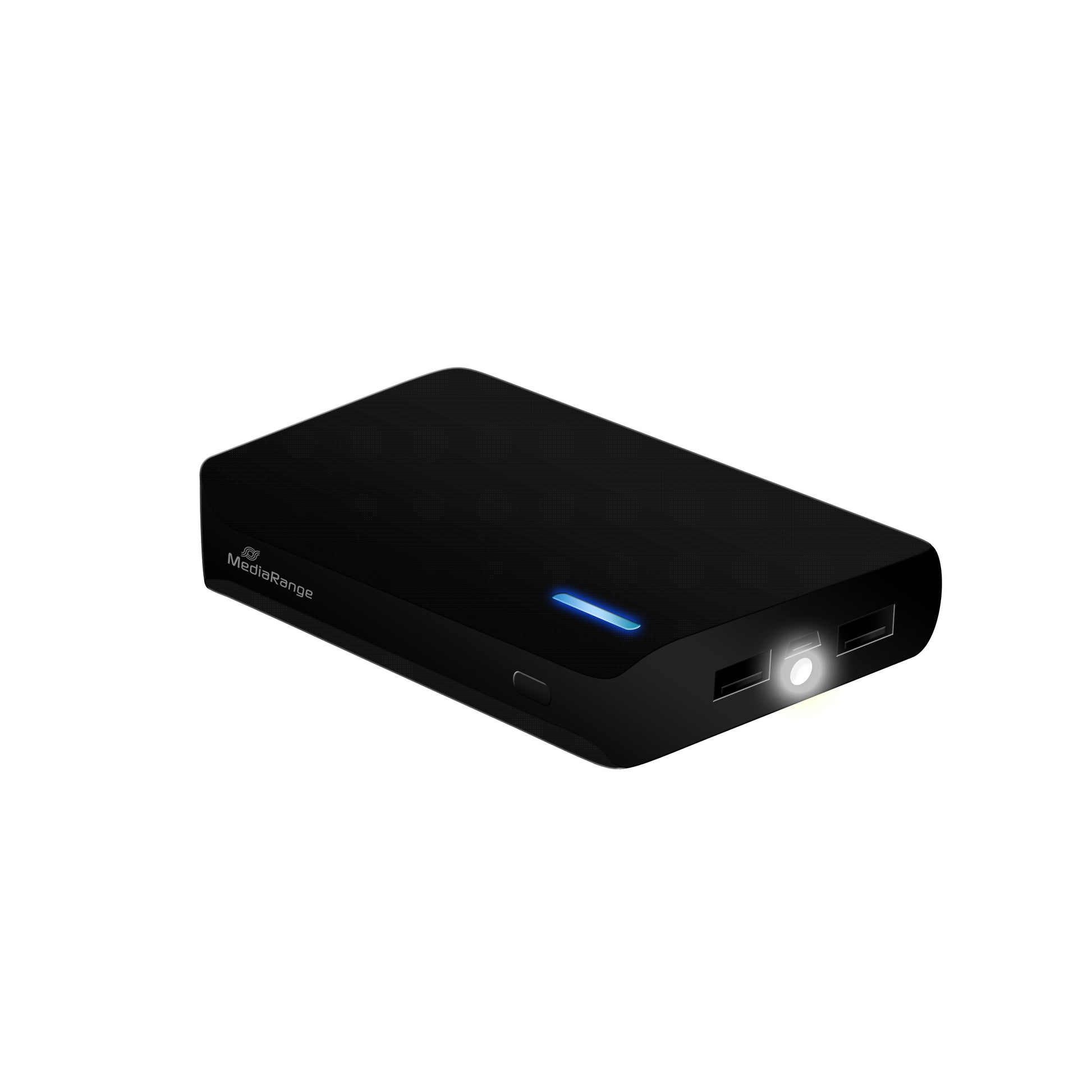 MediaRange Powerbank 8800 mAh, 2× USB-A, 15 W, Schwarz