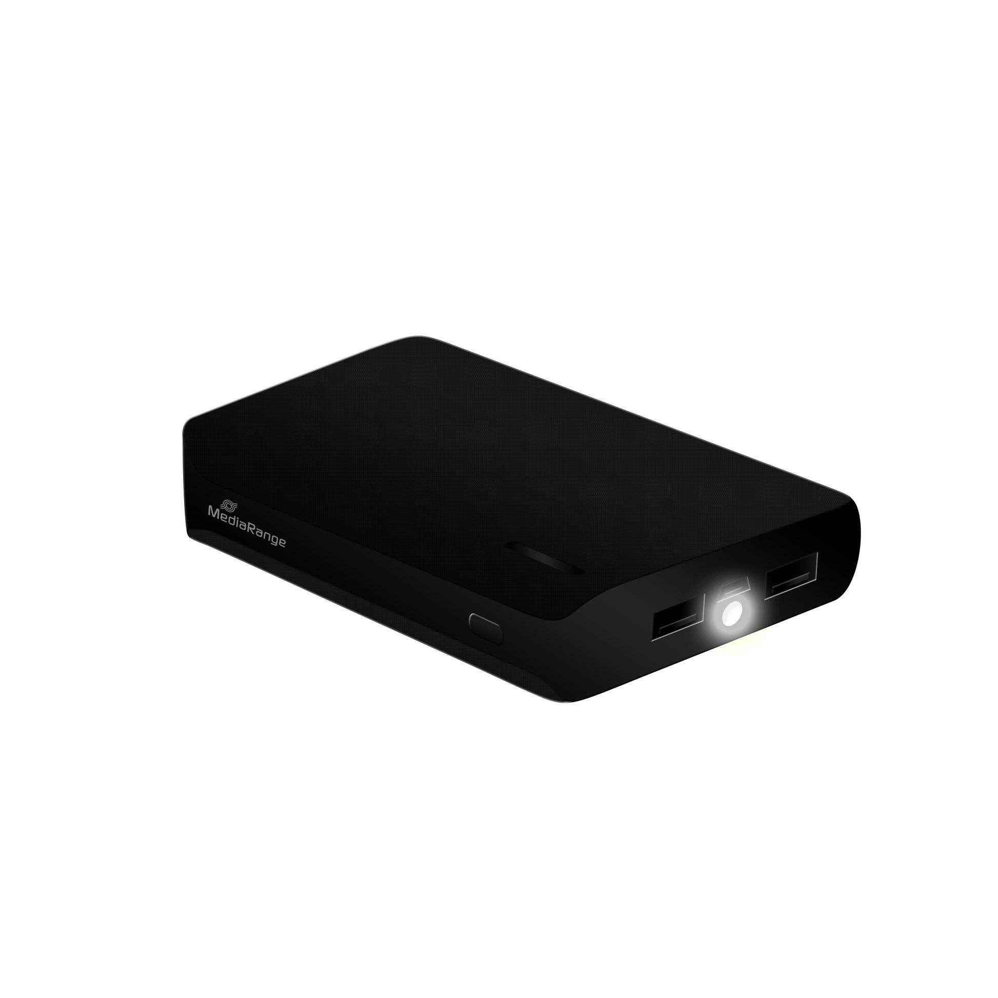 MediaRange Powerbank 8800 mAh, 2× USB-A, 15 W, Schwarz