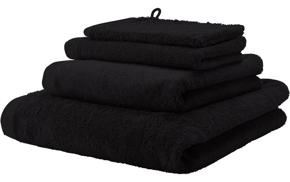 Aquanova London Handtuch – 55 × 100 cm – Schwarz – Baumwolle, 600 g/m² – 60 °C – OEKO-TEX Standard 100