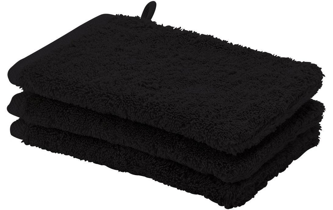 Aquanova Waschlappen – 16×22 cm, 100% Baumwolle, 600 g/m², Schwarz