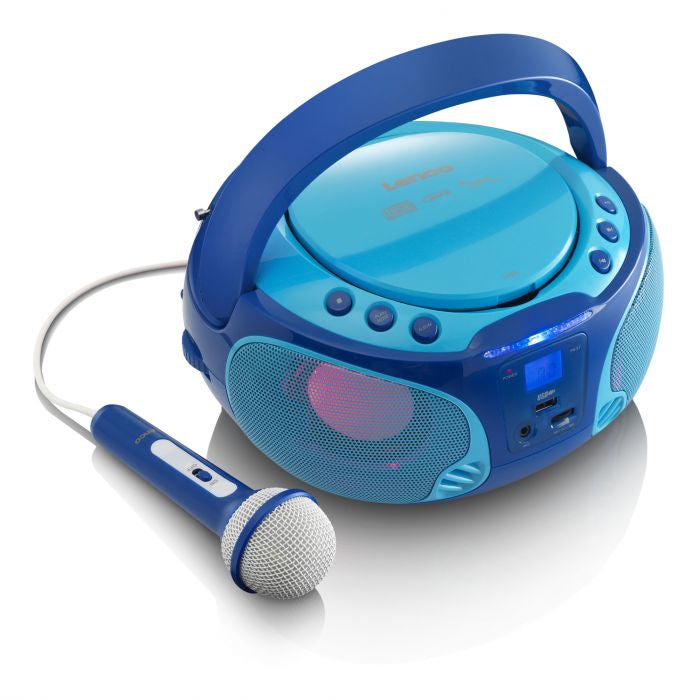 Lenco SCD-650 – CD-Player – Portabel – UKW, USB, Akkubetrieb, mit Lautsprecher – Blau