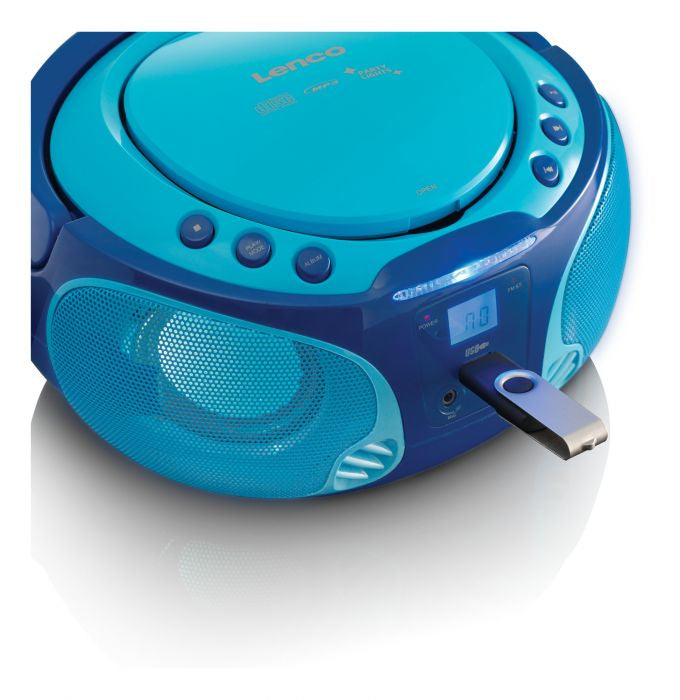 Lenco SCD-650 – CD-Player – Portabel – UKW, USB, Akkubetrieb, mit Lautsprecher – Blau