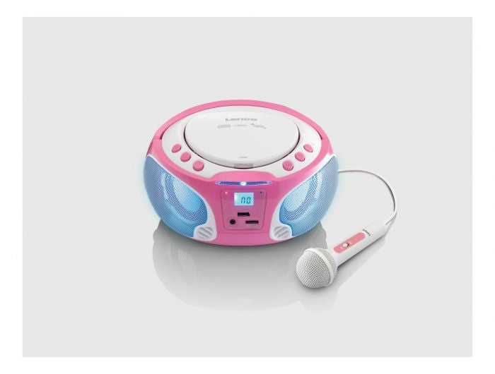 Lenco SCD-650 – CD-Player – Portabel – CD, USB, UKW, Akkubetrieb – Pink