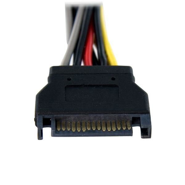 StarTech.com SATA Y-Stromkabel SATA 15-Pin zu 2× SATA 15-Pin – 0,15 m – Schwarz